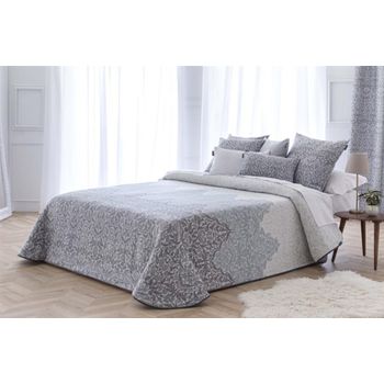 Bouti Jacquard Granada Gris De Diseño Colcha Acolchada Con Relleno De 100 Gr Para Cama De 90 Cm