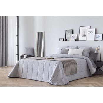 Colcha Bouti Jacquard Para Invierno Con Relleno Cerler Gris Para Cama De 90 Cm