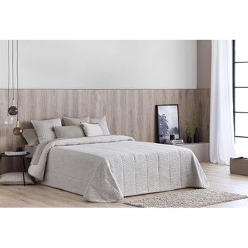 Colcha Bouti Jacquard Pedraza Con Relleno De 100 Gr Beige Para Cama De 170 Cm