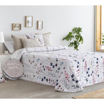 Edredon Estampado Coloma Con Reverso Sherpa Para Cama De 135 Cm