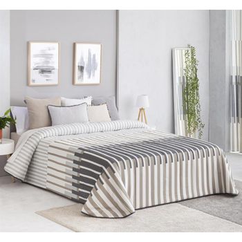 Colcha Bouti Estampada Para Invierno Con Relleno Alava Gris Para Cama De 105 Cm