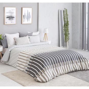 Vision Funda Nórdica Bicolor 100% Algodón - 1 Funda Nórdica 220 X 240 Cm +  2 Fundas De Almohada 65 X 65 Cm - Gris Topo Y Blanco con Ofertas en  Carrefour