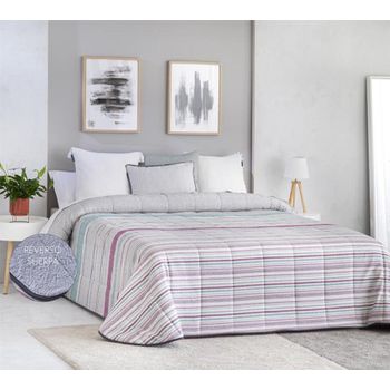 Edredón Estampado Leon Turquesa Con Reverso Sherpa Para Cama De 105 Cm