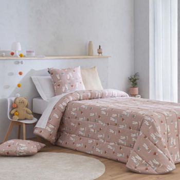 Colcha Bouti Infantil Bunny Cálida Y Versatil De Invierno Para Cama De 90 Cm