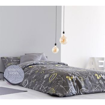 Edredón Estampado Idea Con Reverso Sherpa Para Cama De 105 Cm