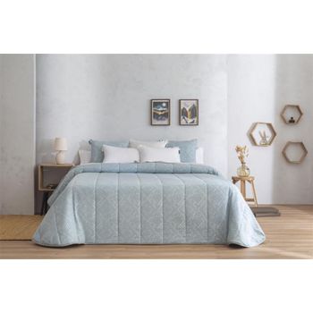 Colcha Bouti Jacquard Para Invierno Con Relleno Somo Turquesa Para Cama De 135 Cm