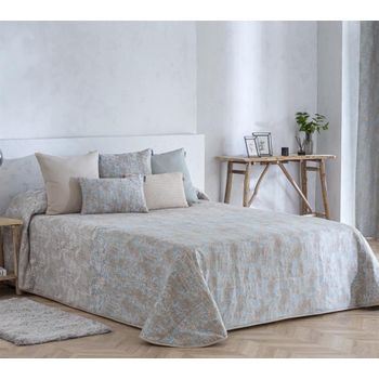 Bouti Jacquard Ceuta Beig De Diseño Colcha Acolchada Con Relleno De 100 Gr Para Cama De 160 Cm