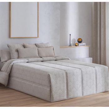 Edredon Conforter Jacquard Suances Beig Para Cama De 105 Cm