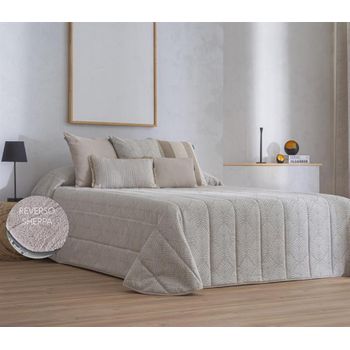 Edredon Jacquard Suances Beig Con Reverso Sherpa Para Cama De 150 Cm