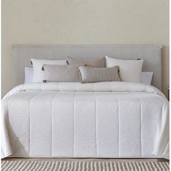 Colcha Bouti Jacquard Júcar Con Relleno De 100 Gr Blanco Para Cama De 90 Cm