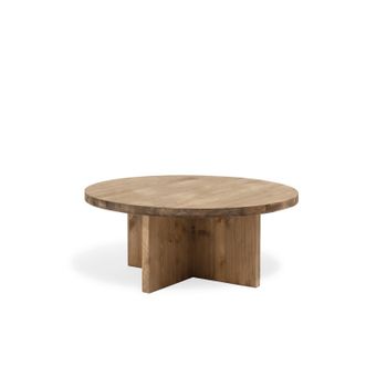 Mesa De Centro Tokyo I, Madera Natural Envejecida Hecha A Mano - 60cm