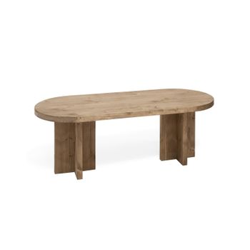 Mesa De Centro Tokyo Ii Madera Natural Envejecida Hecha A Mano - 120cm