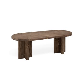 Mesa De Centro Tokyo Ii Madera Natural Nogal Hecha A Mano - 120cm