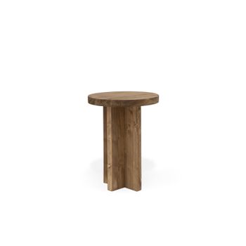 Mesita De Noche Tokyo Iii De Madera Envejecida Hecha A Mano - 45x35