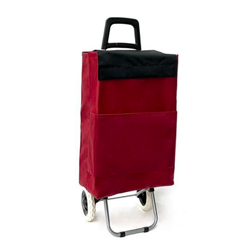 Carro Carrito De Compra Plegable Ligero  2 Ruedas Color Vino