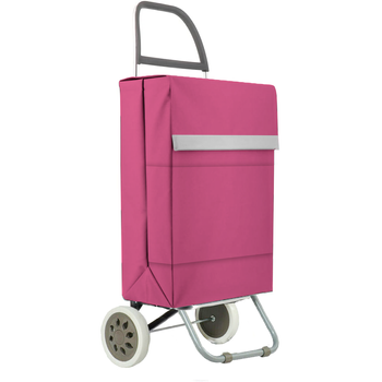 Carro Carrito De Compra Plegable Ligero 100x41x33cm 2 Ruedas Color Fucsia