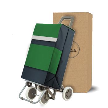 Carro Carrito De Compra Plegable Ligero 100x41x33cm 4 Ruedas Color Verde-negro