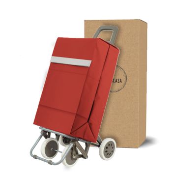 Carro Carrito De Compra Plegable Ligero 100x41x33cm 4 Ruedas Color Rojo