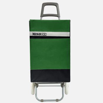 Carro Carrito De Compra Plegable Ligero 100x41x33cm 2 Ruedas Color Verde Negro