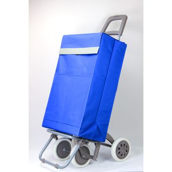 Carro Carrito De Compra Plegable Ligero 100x41x33cm 4 Ruedas Color Azul