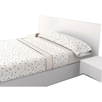 Juego Sábanas 3 Piezas Cama 90cm, Hawai Beige Estampadas De Verano 100% Microfibra  Poliester