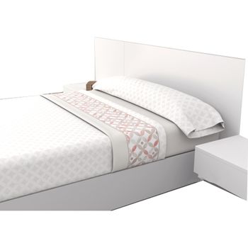 Juego Sábanas 3 Piezas Cama 90cm Troya Beige Estampadas De Verano 100% Microfibra  Poliester