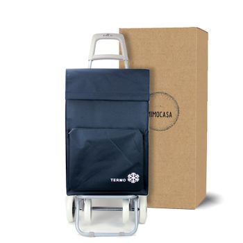 Carro Carrito De Compra Con Bolsa Termo Plegable Ligero 100x41x33cm 4 Ruedas Color Negro V2