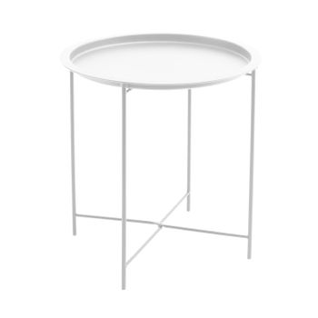 Mesa Auxiliar Plegable De Metal Para Recibidor 47x51 Cm Blanco