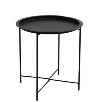 Mesa Auxiliar Plegable De Metal Para Recibidor 47x51 Cm Negro