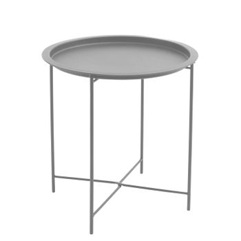 Mesa Auxiliar Plegable De Metal Para Recibidor 47x51 Cm Gris