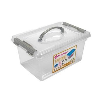 Caja De Almacenamiento Multiuso Plástico Con Tapa Nº22 8l Con Asa 33.8x23.7x16cm