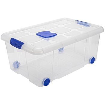 Caja De Almacenamiento Multiuso Plástico Con Tapa Nº3 36l Transparente 59x40.5x25.7cm