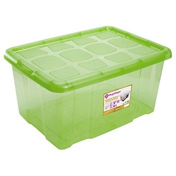 Caja De Almacenamiento Multiuso Plástico Con Tapa Nº18  60l Verde  61.5x45x29.7cm