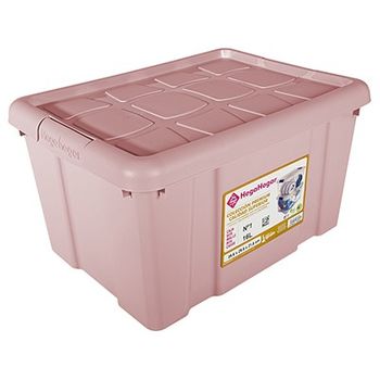 Caja De Almacenamiento Multiuso Plástico Con Tapa Nº1 16l Rosa 39.6x29.6x21.5cm