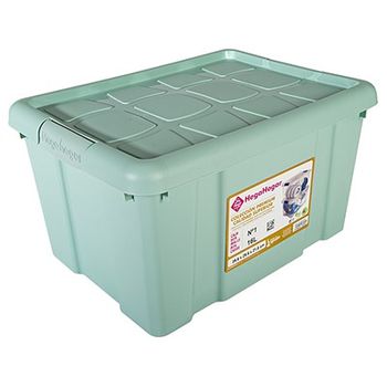 Caja De Almacenamiento Multiuso Plástico Con Tapa Nº1 16l Verde 39.6x29.6x21.5cm