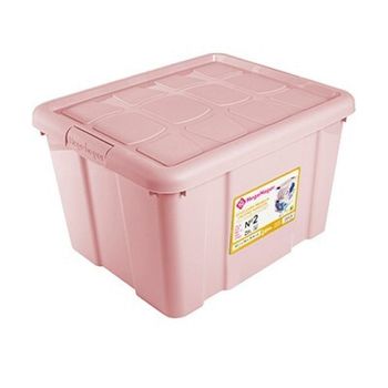 Caja De Almacenamiento Multiuso Plástico Con Tapa Nº2 25l Rosa 42,2x35x25,6cm
