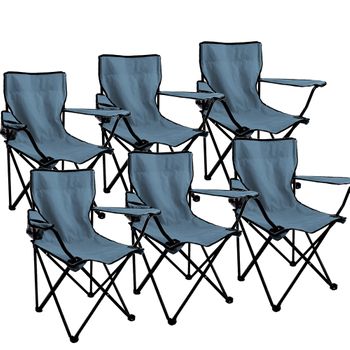 Set De 6 Silla Plegable Camping Petroleo 52 X 52 X 90 Cm