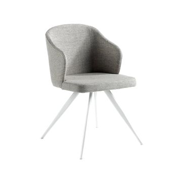 Silla Comedor Tapizada Tela Gris Angel Cerda 48 X 57 X 82 Cm. Gris | Blanco