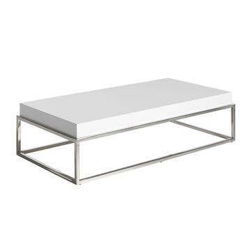 Mesa Centro Rectangular Blanca 2025 Angel Cerdá 123 X 63 X 31 Cm.