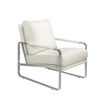 Sillón Tapizado Polipiel Blanco 5026 Angel Cerdá 67 X 100 X 89 Cm.