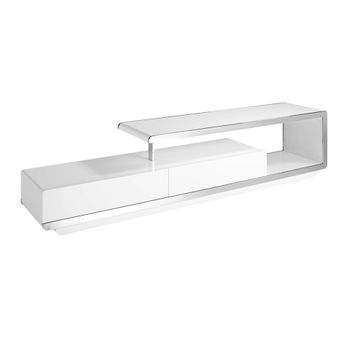 Mueble Tv Blanco Y Acero 3042 Angel Cerdá 200 X 40 X 45