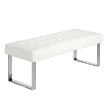 Banco Tapizado De Tela Robusto Palma 120x48x40 Cm Blanco Womo-design con  Ofertas en Carrefour