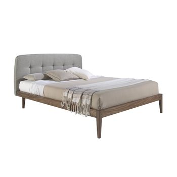 Cama Tela Gris Capitoné 7013 Angel Cerdá 162 X 217 X 98 Cm.