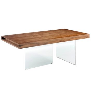 Mesa Comedor Nogal Patas Cristal Angel Cerda 200x100x75