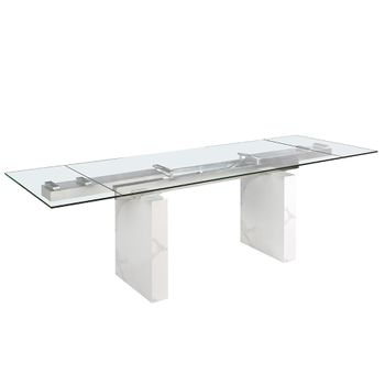 Mesa Comedor Extensible Rectangular Cristal Templado 1112 Angel Cerdá 180 X 90 X 77