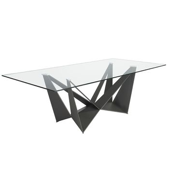 Mesa Comedor Rectangular Cristal  240 X 120 X 75 Cm. Cristal