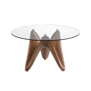 Mesa Comedor Redonda Cristal Templado 1126 Angel Cerdá 140 X 75