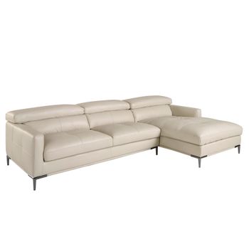 Sofá Chaise Longue Derecha Piel Arena 6201 Angel Cerdá 283 X 173 X 92