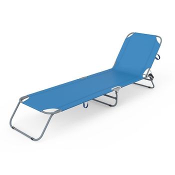 Marbueno Summer Tumbona Plegable Acero Azul  187x55x24 Cm