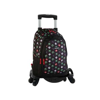 Minecraft Mochila Escolar Tnt + Carro Toybags Con 4 Ruedas Giratorias, Unisex Niños, Multicolor, Grande (t964-962)